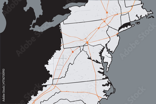 Northeastern United States Interstate Highway Map Keywords: map, united states, northeast