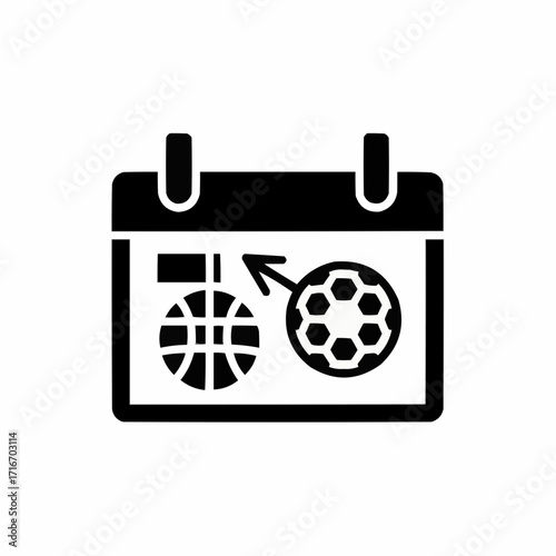 Vector icon symbolizing sports calendar event planning scheduling game day organization