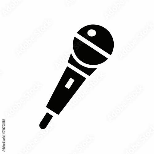 Classic microphone vector icon scalable illustration for music entertainment and audio recording
