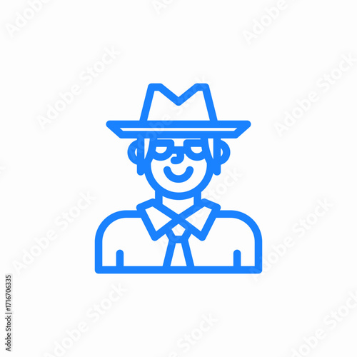man employee dedective icon sign vector