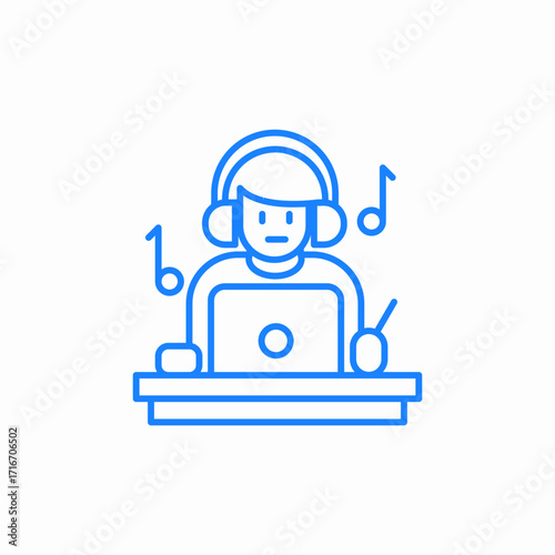 person working music icon sign vector
