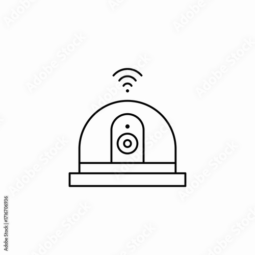 smart security camera dome icon sign vector