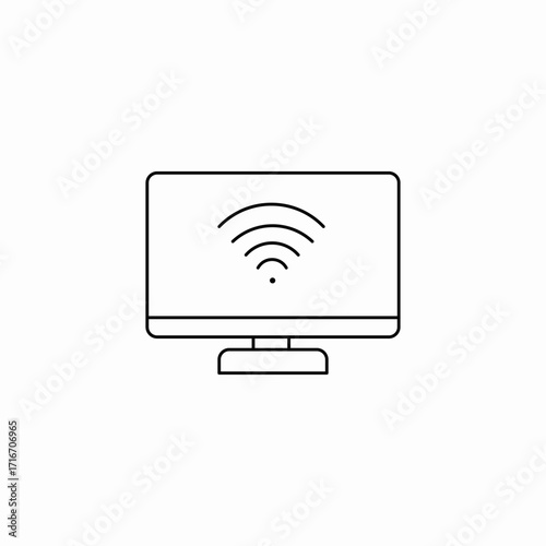 smart tv wireless icon sign vector