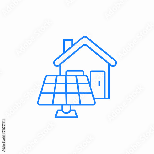 solar energy for home electricity icon sign vector