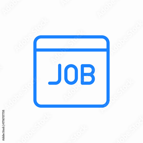 vacancy announcement blue icon sign vector