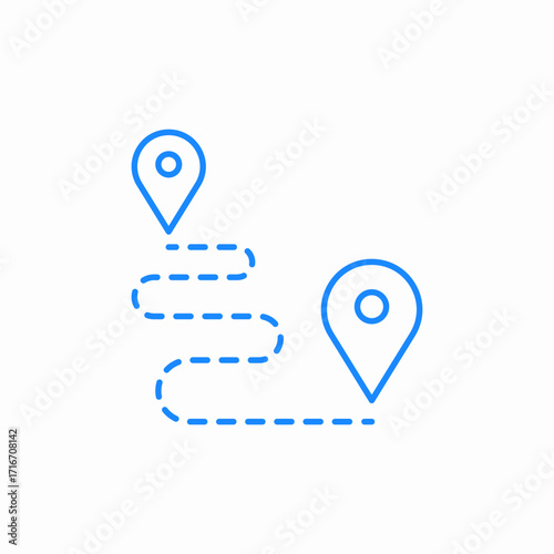 way route destination icon sign vector