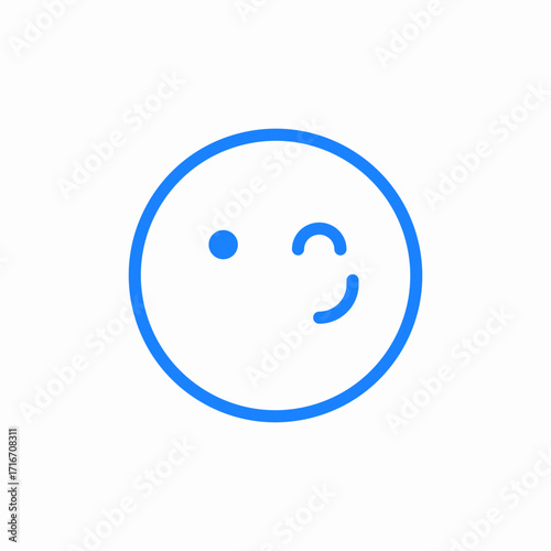 winking wink face emoji icon sign vector