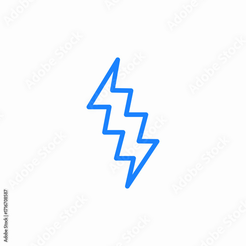 zagged lightning icon sign vector