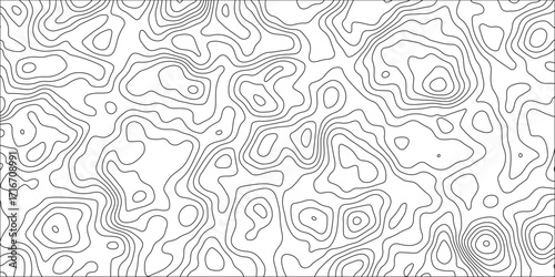 Abstract topographic contours map background. Topography and geography map grid abstract backdrop. Cartography texture abstract banner use. ocean topographic line map with curvy wave isolines vector