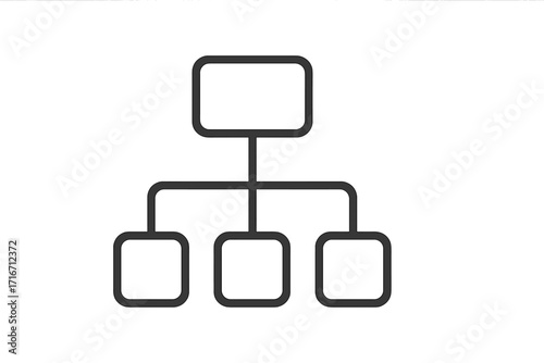 Hierarchy line icon for business management. Organizational chart symbol. Corporate structure, workflow process diagram. Minimal flowchart vector sign for web, app design.