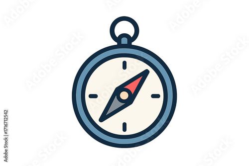 Compass icon set. Vector illustration in flat design. Navigation and direction symbol for travel, adventure, and exploration. Guide for map location, journey, north, south.
