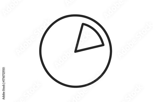 Pie chart icon. Circle diagram for data analysis. Infographic element for business report and presentation. Statistics and analytics visualization. Market research symbol. Finance.
