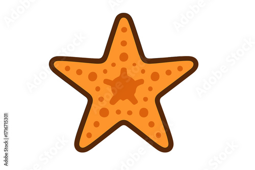 Starfish icon in flat design. Sea star vector illustration. Summer vacation beach symbol. Marine aquatic animal, underwater wildlife concept. Tropical ocean holiday sign isolated.