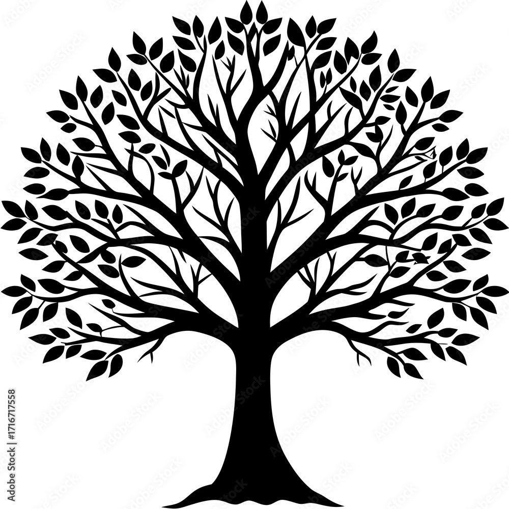 Obraz premium Vector tree sillhoutte on white background