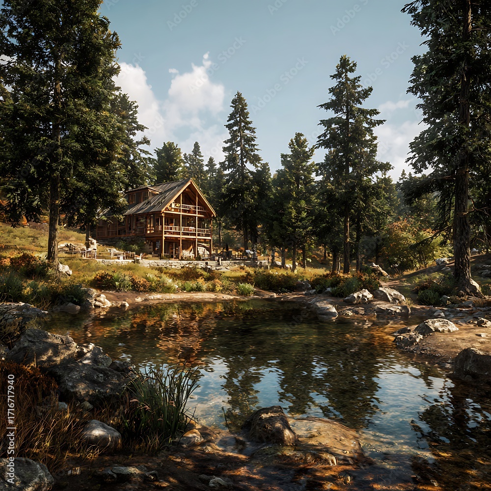Obraz premium house on the river