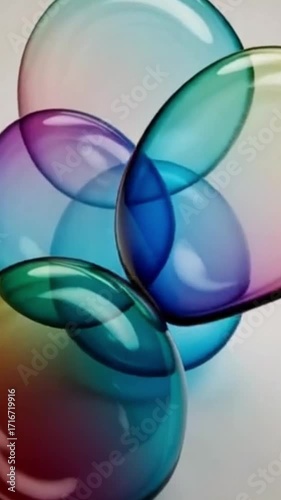 Abstract gradient glass morphism — colorful shapes bending like frosted glass.