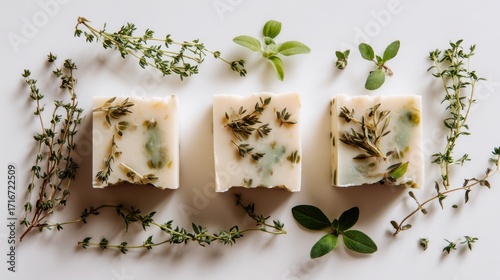Wallpaper Mural Natural herbal handmade soap bars with fresh herbs
 Torontodigital.ca