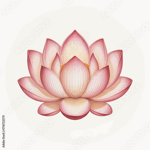 Elegant delicate lotus flower illustration in rgb