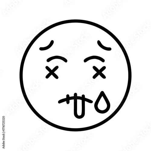 Cold face emoji depicting sickness and discomfort in minimal design  