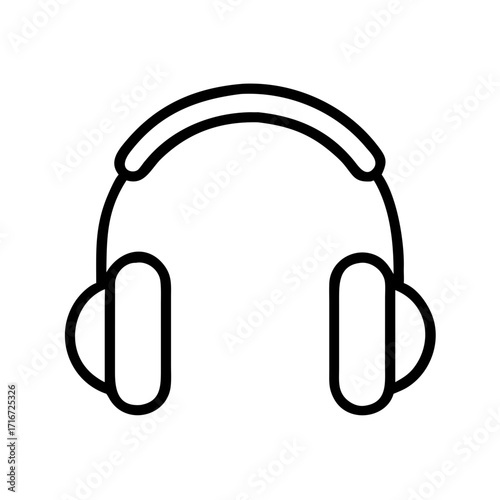 Illustration of earmuffs in minimal black line style for winter  