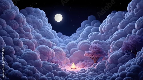 Dreamy Cloud Sea Bonfire Night Sky Beautiful Healing