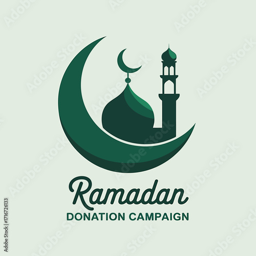 Ramadan donation campaign badge design for charity