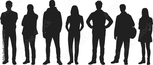 Diverse Group of Business People Silhouette Vector Illustration