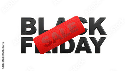 Black friday sale with red sale tag over black letters on a black background for promotional use