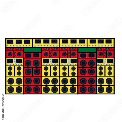 Radiola Maranhão colorful illustration reggae party music wall