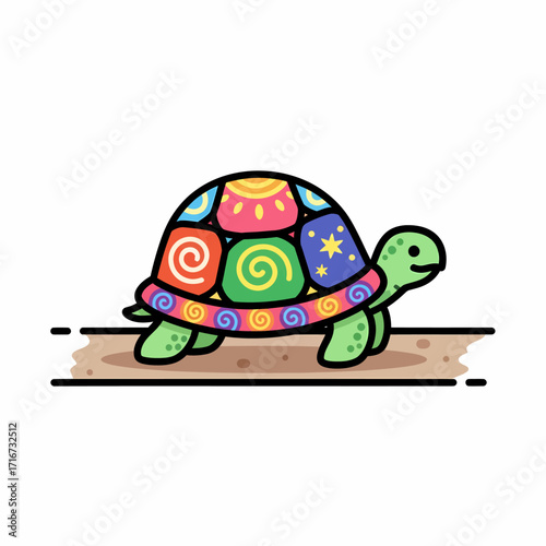 Colorful Turtle Illustration A Vibrant Shell Design