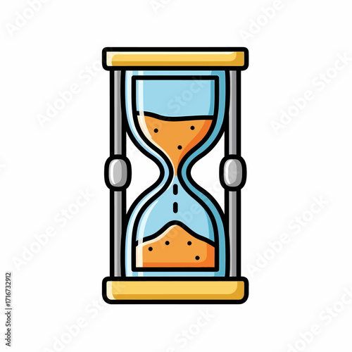Vibrant hourglass illustrating the constant flow of time and the urgency of deadlines, a visual metaphor for progress and ephemerality