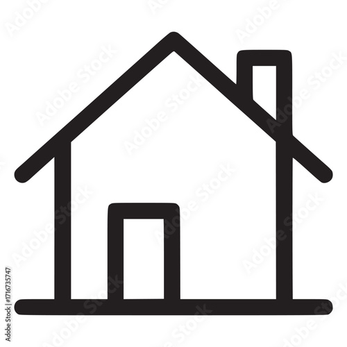 Vector art of house icon with chimney and windows this simple and clean design represents home, real estate, and family, suitable for websites, apps, and promotional materials