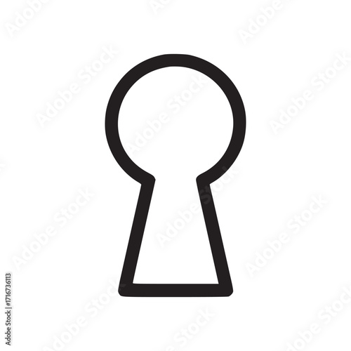 Illustration of a keyhole, representing access, security, and mystery, suitable for use in graphic design, web design, and presentations, conveying a sense of intrigue and protection
