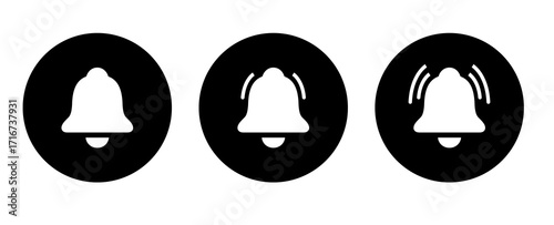 Ringing bell notification alert icon symbol, isolated on transparent background