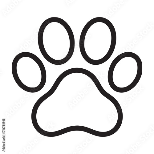 Vector art of paw print illustration a simple and clean design of an animal paw, perfect for representing pets, wildlife, or veterinary services the clear outline makes it ideal for logos, icons, and 