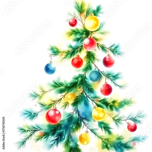 watercolour christmas tree
