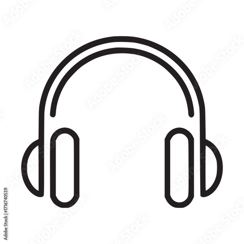 Vector art of headphones, a symbol of music and audio enjoyment, perfect for illustrating sound, entertainment, or personal listening experiences in a minimalist and modern design
