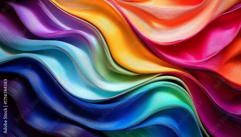 Obraz premium Abstract Close Up Of A Multicolored Texture Offering A Visual Delight That Dances With The Interplay Of Light And Shadow