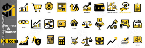 30 Business and Finance Icons Set.