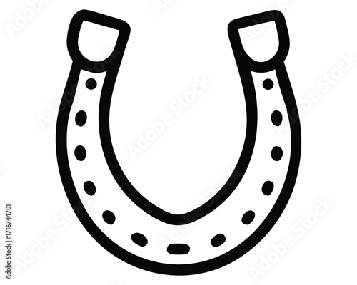 Lucky horseshoe vector illustration on black background