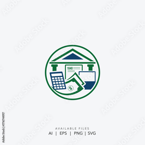 Financial management and legal advisory logo, Professional accounting and business consulting icon, Vector logo for financial and tax services