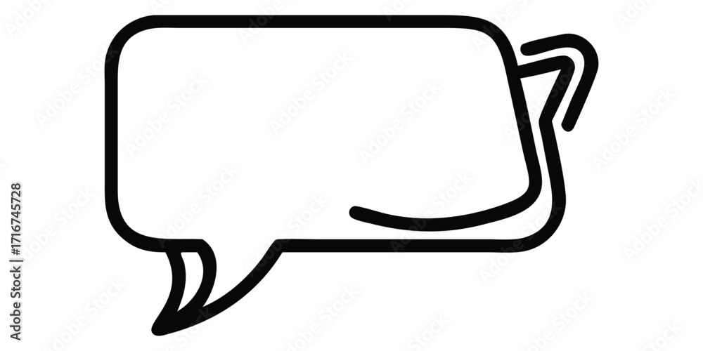 Naklejka premium Vector icon of a blank 3D speech bubble for conversation and discussion