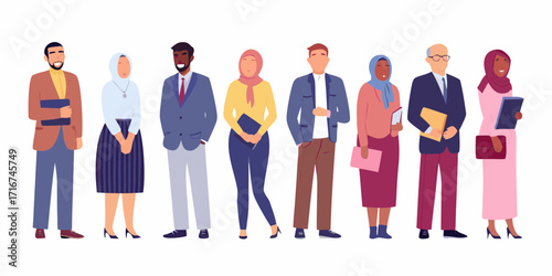 Diverse group of professionals in business attire Keywords: diverse people, men, women, business