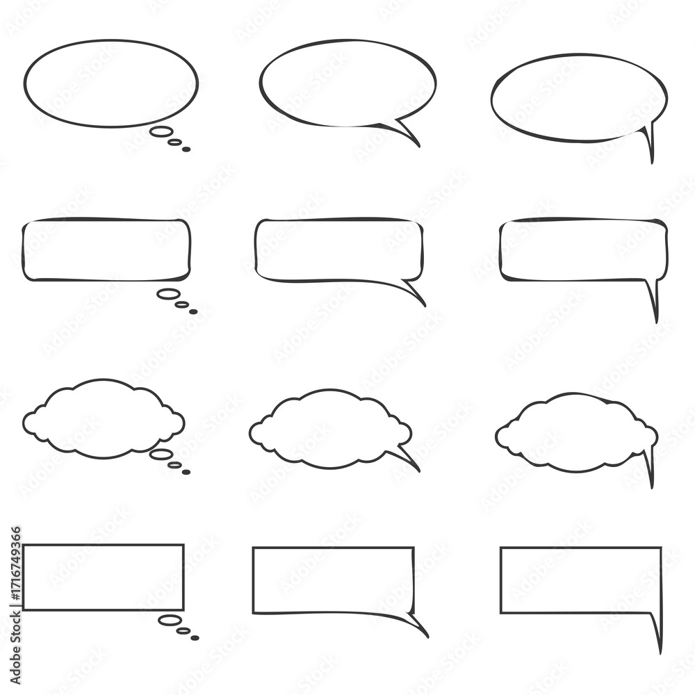 Fototapeta premium differently designed speech or thought bubbles