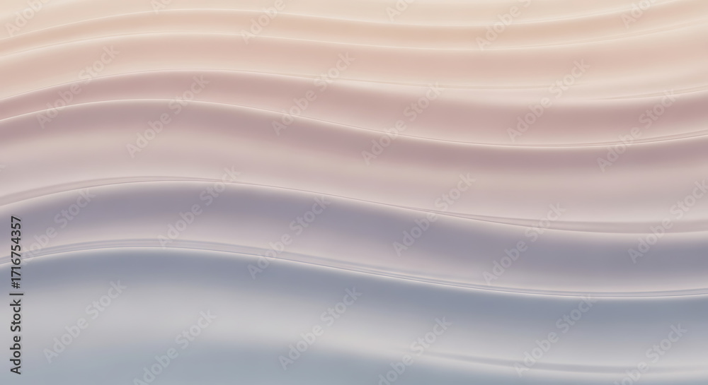 Obraz premium A smooth, flowing design with gentle, curved lines and a soft color gradient from light beige to cool gray.