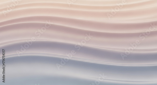A smooth, flowing design with gentle, curved lines and a soft color gradient from light beige to cool gray.