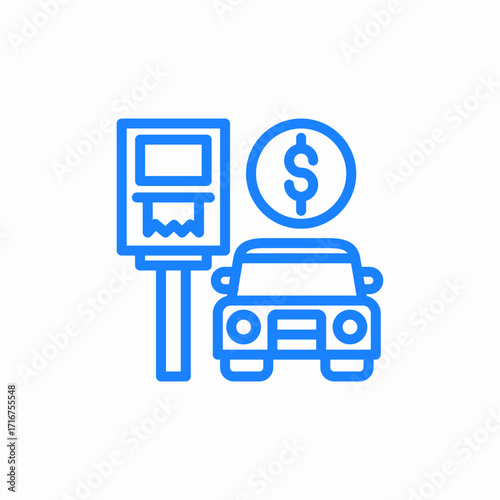 parking fee icon sign vector