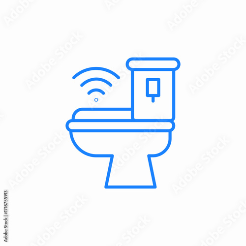 smart toilet icon sign vector