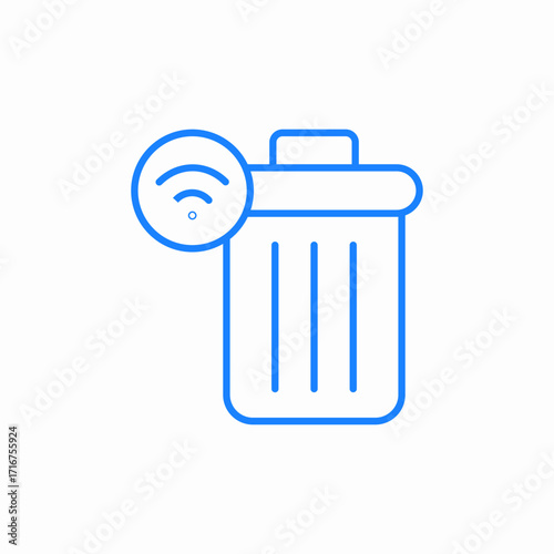 smart trash bin icon sign vector