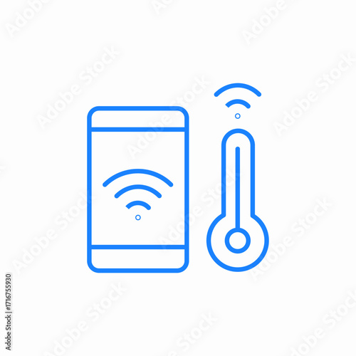 smart temperature control icon sign vector